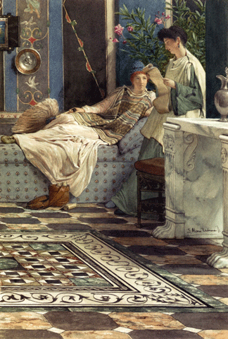 reproductie From an Absent one van Alma-Tadema